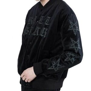 killstar night terror black matte unisex varsity jacket metalcore goth